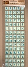 Two Busy Moms CHRONICLES BLUE ALPHABET Cardstock StickerS scrapbook card journal