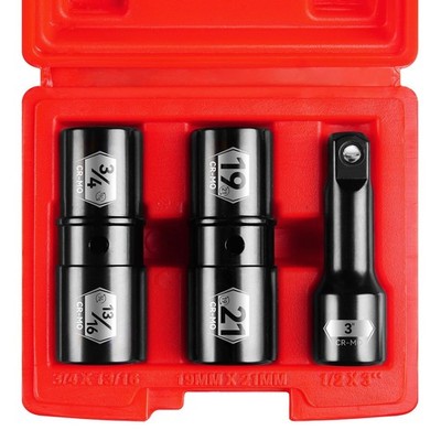 BLACKROBOT 1/2 Inch Drive Impact Socket Set, Double Sided Lug One Size, Black 