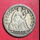 1854 US Seated LIBERTY SILVER Dime! "Philadelphia" Mint! FINE! Very Nice! Coin!