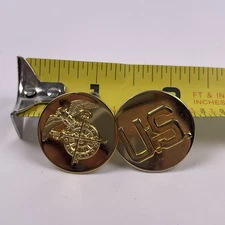 U.S. Military Quartermaster Officer Collar Disc Set Enlisted Insignia Type 2 Pin