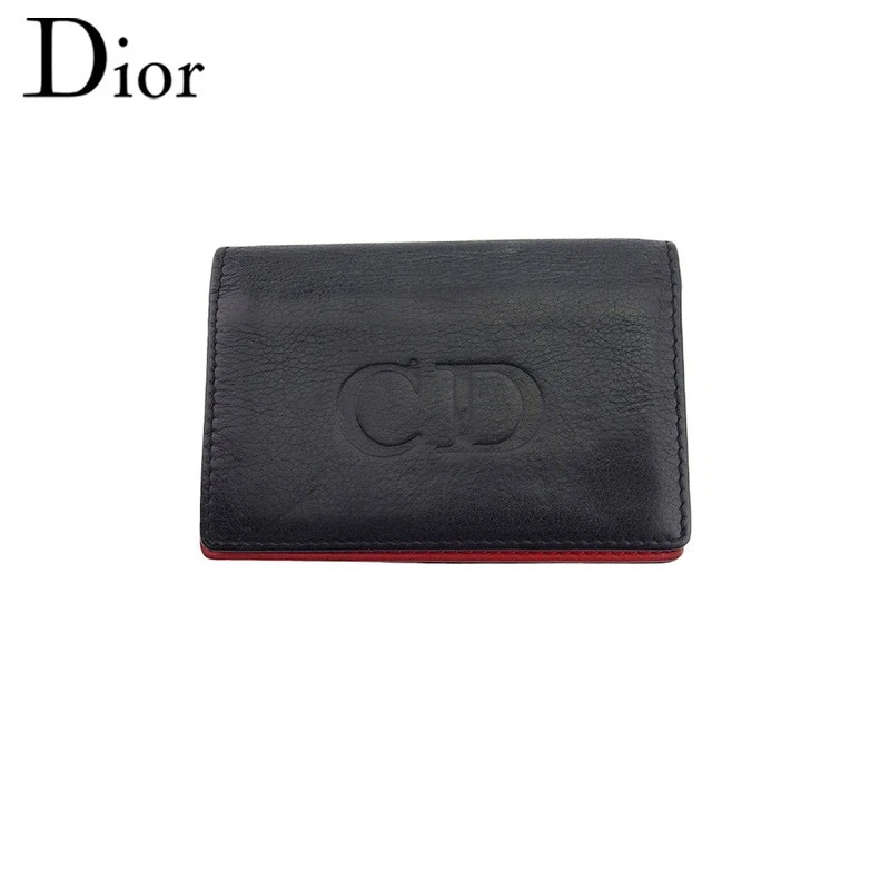 Spring Dior Porte Carte Porte Affaires Femme Homme Marque CD Noir Rouge Cuir C4