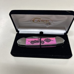 CASE XX #75863 HARLEY DAVIDSON  PINK BONE SMOOTH CANOE SS