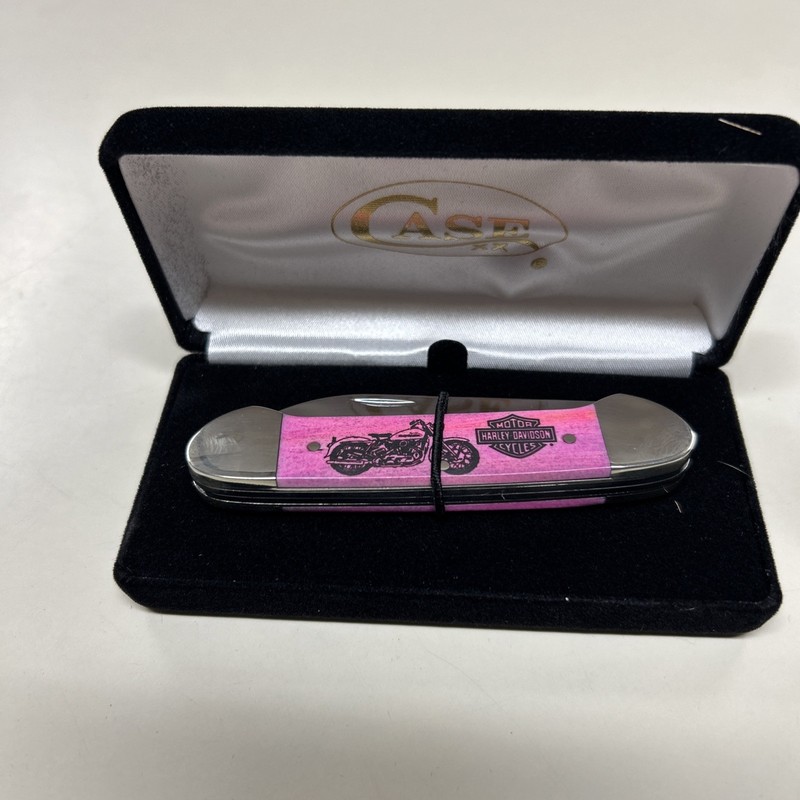 CASE XX #75863 HARLEY DAVIDSON  PINK BONE SMOOTH CANOE SS