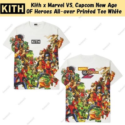 Kith x Marvel VS. Capcom New Age OF Heroes Allover Printed Tee White