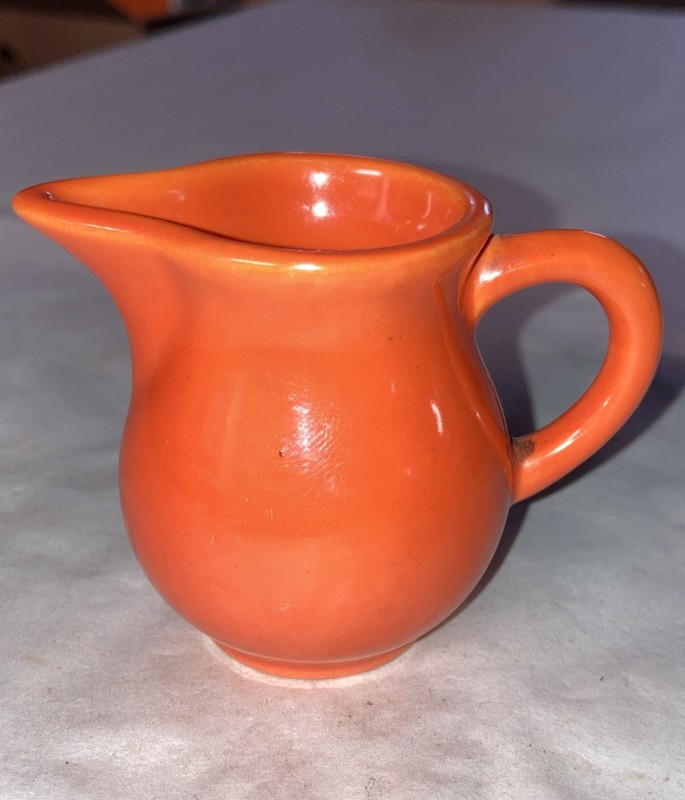 Vintage Homer Laughlin Harlequin Red Toy Miniature Creamer Pitcher Excellent