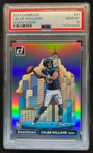 2024 Donruss Caleb Williams Downtown! SSP RC Rookie #21 Bears PSA 10