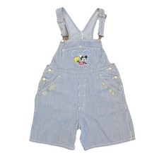 Vintage 90s Mickey And Co Overalls Shorts Embroidered Disney Denim Kids Size 10
