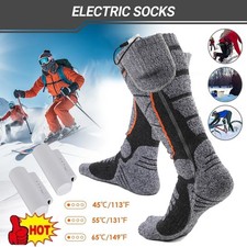 3.7V Electric Heated Socks Rechargeable Battery Men Women Foot Winter Warm Socks