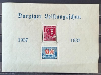 Danzig 1937  Mi Block 3 MNH VF