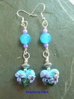 Lavender Flower Heart Earrings Baby Blue Love Valentine Handmade Floral — photo 3