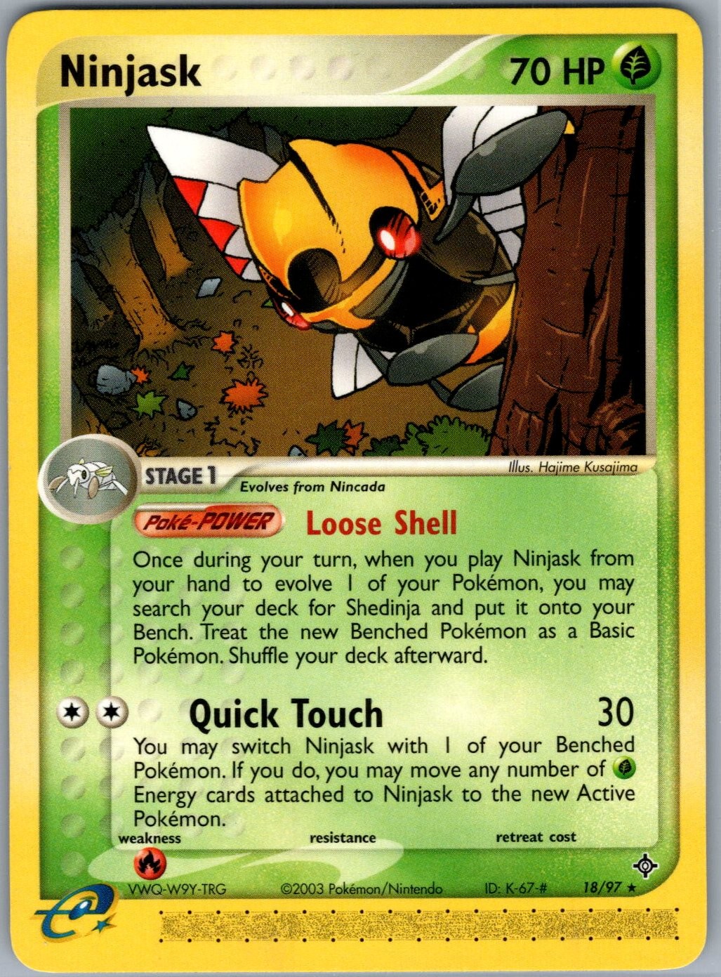 Ninjask Dragon 18/97 LP-NM Pokemon card