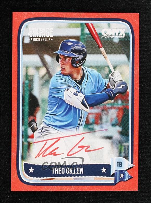 2024 Onyx Vintage Red Bordered 13/25 Theo Gillen #VATHGI Auto 0j81