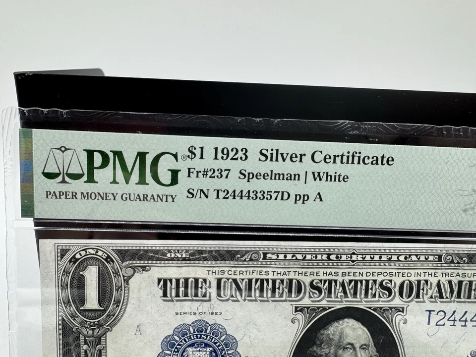 1923 $1 SILVER CERTIFICATE HORSEBLANKET PMG 53 Fr 237 $1 BILL Speelman/White - Image 2 of 4