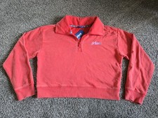 Prince Pickleball Women's Size L Cropped 1/4 Zip Pullover Sweatshirt Red