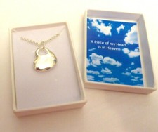 A Piece of my Heart is in Heaven Remembrance Lost Loved One Heart Necklace 