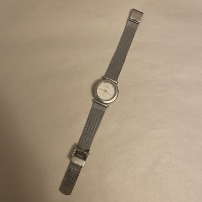 Skagen Denmark Women Watch Silver Mesh Bracelet Crystal Hour Markers Silver Skagen Watch Women Silver Tone Mesh Band Date Adjustable  main image 3