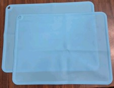 Easy Clean Blue Silicone Placemats Restaurant Craft Kids Toddler Reusable Used