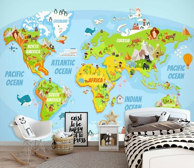 3D Seven Oceans 166NA World Map Wall Paper Wall Print Decal Mural Fay