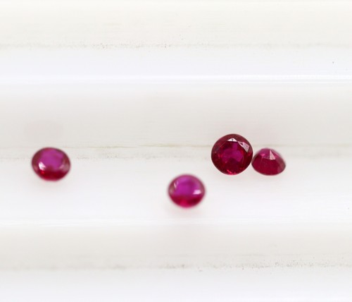 Pinkish Red Color Mix Sizes Natural Ruby Round Cut Loose Gemstone 0.59 Ct Burma - Picture 9 of 15