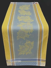 French Provencal Jacquard Woven Runner Sunflowers Made in France
