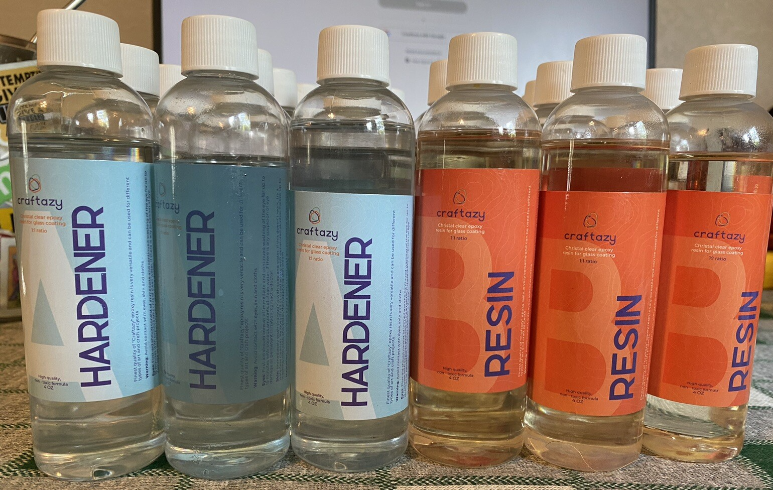 Craftazy 8 Bottles Epoxy Resin and Hardener Kit for DIY Projects