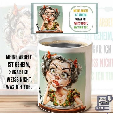 Tasse Woman Grumpy Arbeit Büro Home Geschenkidee Coffee peace overthinker