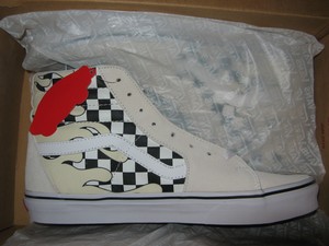 vans sk8 hi checker flame