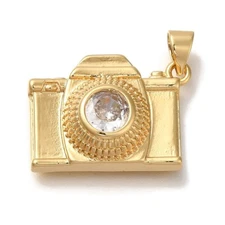 10x Camera Shape Pendant Dangle Charm Gold for Keychain Necklace Jewelry Making