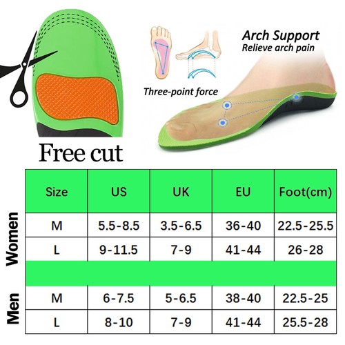Eva Orthopedic Insole X/o Leg Correction Flat Arch Support Plantar Fasciitis Gym - Picture 3 of 18