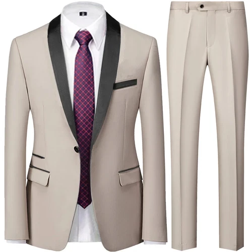 Ensemble de 3 pièces costume de mariage homme manteau pantalon gilet robe de marié blazers veste pantalon - Photo 44/52