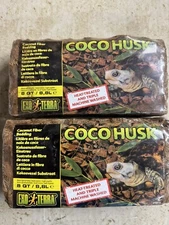 8 Qt- 2 Pack of  Exo Terra Coco Husk Premium Reptile Bedding Brick