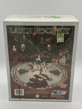 National Yarn Crafts Latch Hook Kit, Christmas Tree Skirt, Teddy Bear 875, New