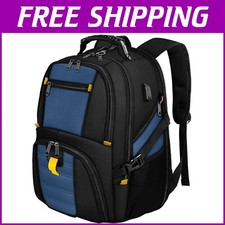 Water-Resistant 50L Laptop Backpack with Multiple Pockets  USB Charging Port