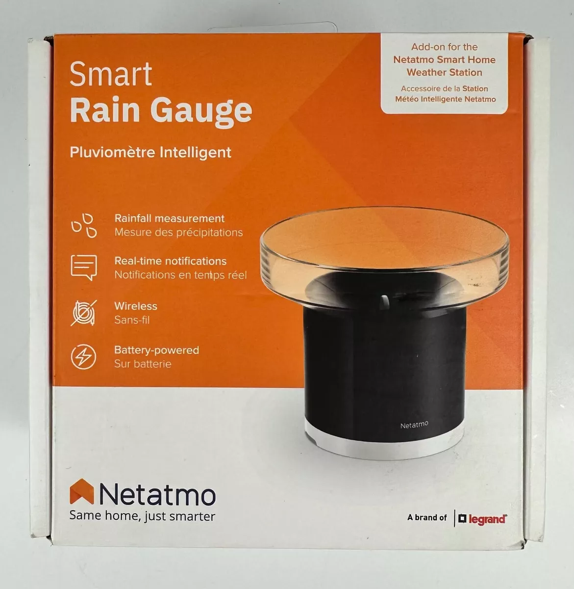 Netatmo Smart Rain Gauge for Netatmo Weather Station NRG01 WW