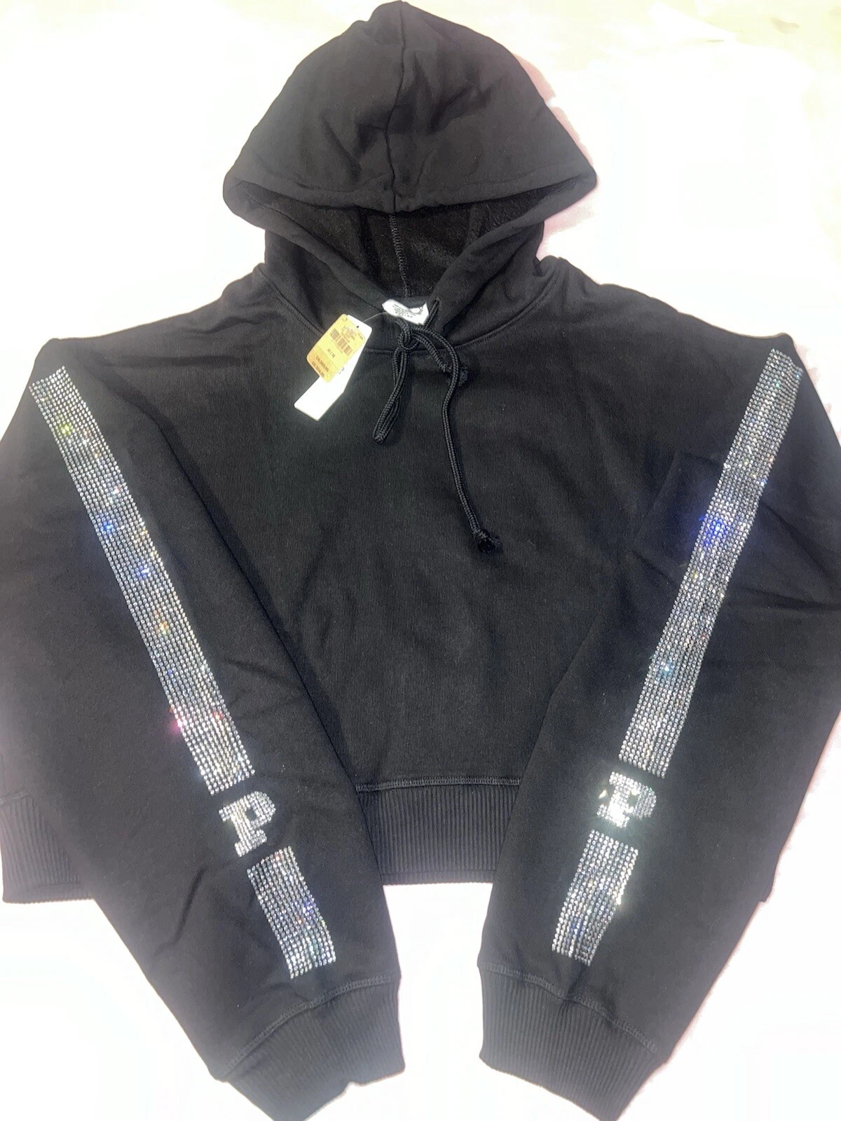 UNDERCOVER Victoria's Secret PINK SHINE DAILY FLEECE FELPA CON CAPPUCCIO CROPPED SMALL