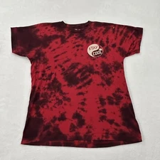 Happy Hour Stay Cool Red & Black Tie Dye Skateboard Skate Surf Tee Shirt Men’s L