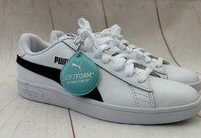 Image of Puma Smash V2 L Trainers, Unisex Size UK 6.5 EU 40 Soft foam White/ Black