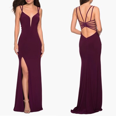 green emerald velvet dress La Femme 28593 Prom Dress - Black main image 0