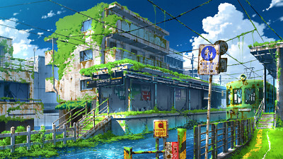 Anime Digital Art Sky Landscape Nature Fantasy Art  Gaming Mat Desk 7171