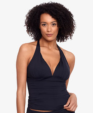 Lauren Ralph Lauren Beach Club Solid Molded Cup Halter WOMEN BLACK Tankini:16