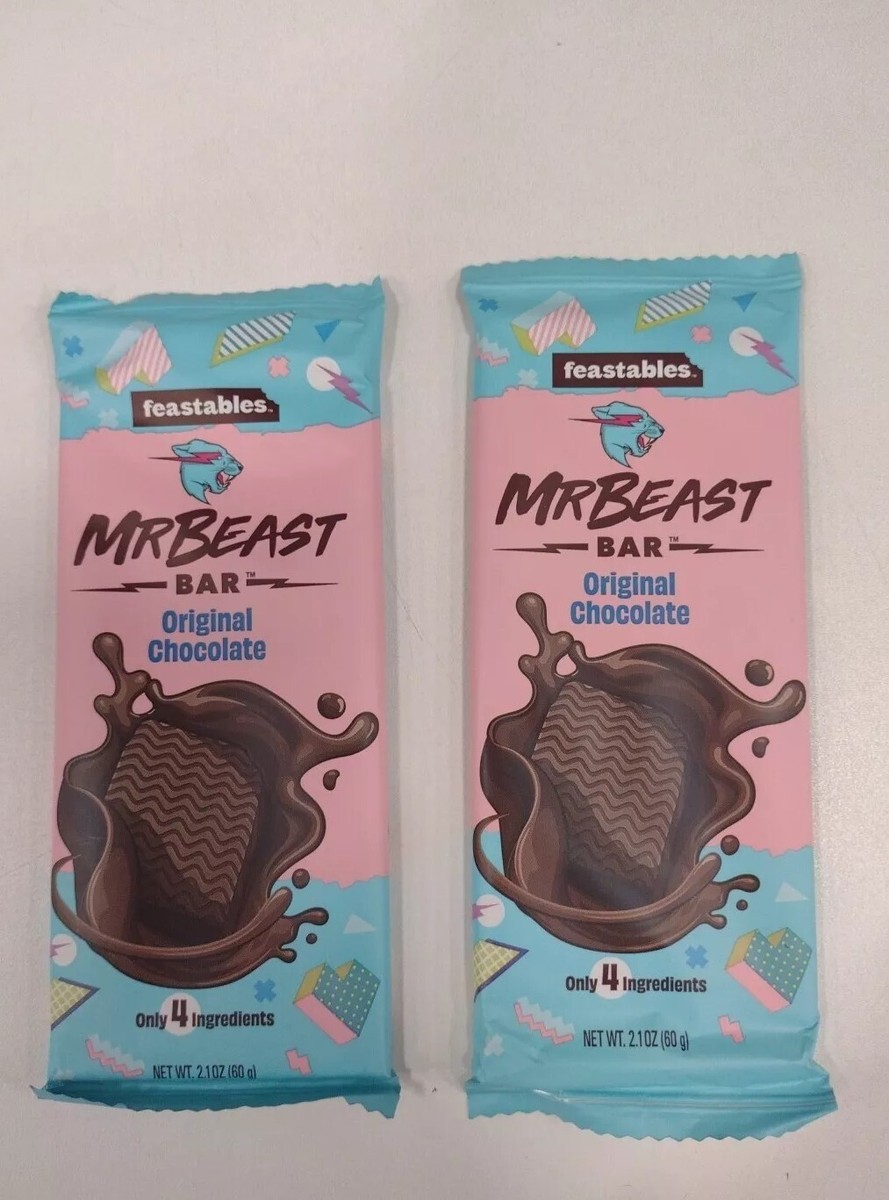 Rare Discountinued 2 Pack Mr Beast Bar Feastables ORIGINAL CHOCOLATE Bar  2.1 oz | eBay