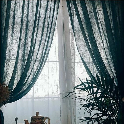 Cotton Blend Living Room Modern Window Curtains, Blinds & Accessories
