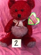 10 Sugarloaf Red Plush Stuffed Valentine s Bear Hearts Sparkle Shiny Hairs