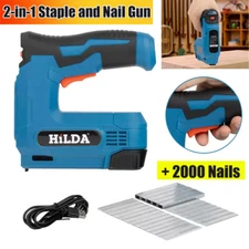 2-IN-1 Cordless Brad Nailer Electric Staple Gun Lithium-ion with 2000PCS Staples