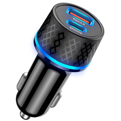 Schnell KFZ Auto Ladegerät USB Typ-C Zigarettenanzünder 12-24V Für Samsung Handy