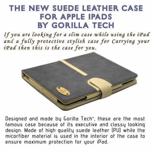 Funda abatible de cuero gamuza para iPad Mini 1/2/3/, Mini 4 con soporte billetera de lujo - Imagen 10 de 58