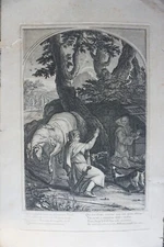 Eustache LE SUEUR (1617-1655) LARGE ENGRAVING XVIII° SAINT BRUNO SICILY CALAB...