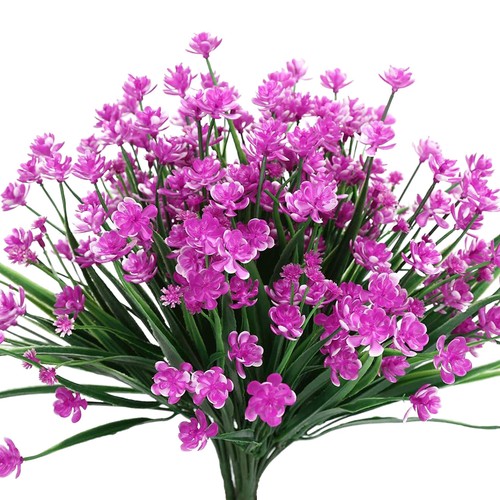 Flores artificiales de plástico plantas falsas resistentes a los rayos UV hogar exterior jardín decoración - Imagen 19 de 31