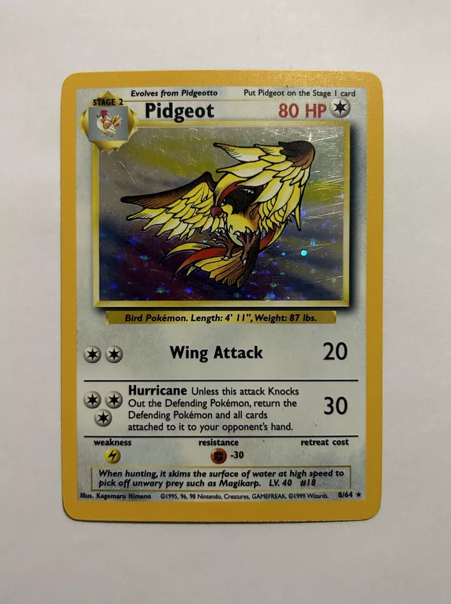 PIDGEOT 8/64 HOLO RARE JUNGLE SET COLLECTION 1999 POKEMON CARD