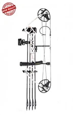 Lanneret Compound Bow P2 White Marble Draw Weight 10-50 Lbs, Length 22.5-30”